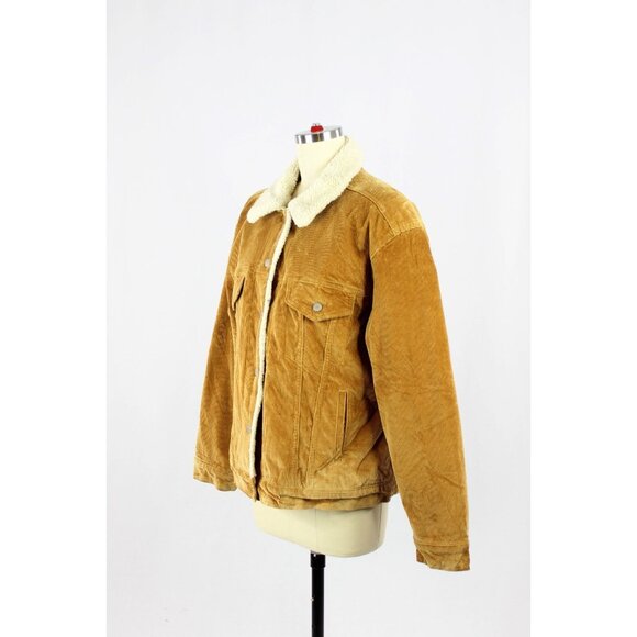 Aritzia DENIM FORUM Ella Brown Cotton Corduroy Shearling Lined Jacket, Size L - Picture 4 of 15